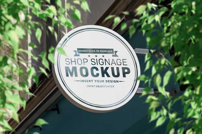 Find & download free graphic resources for billboard. Store Brand Circular Sign Board Mockup Free Download