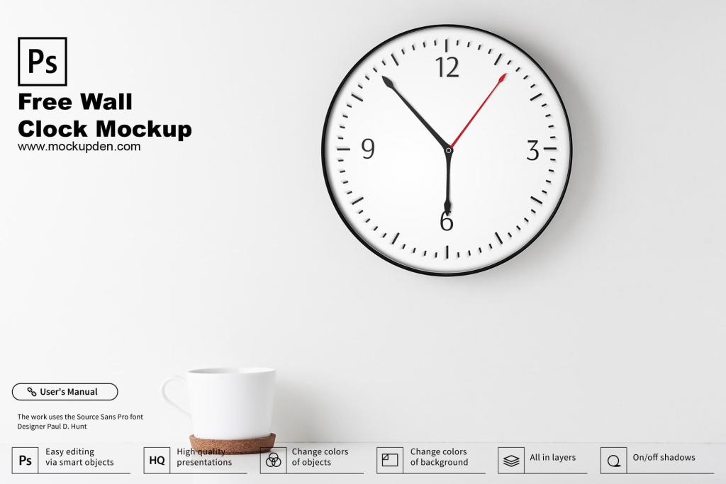 13+ Download Clock Mockup Free Psd