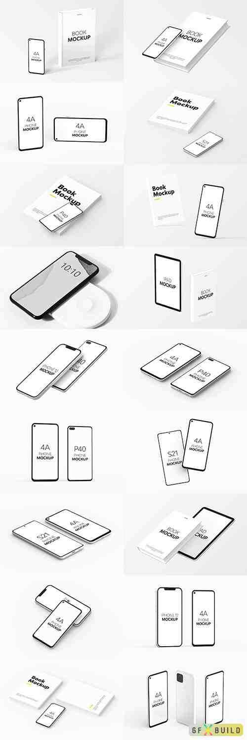 37+ Download ﻿Book And Phone Mockup&nbsp;Psd